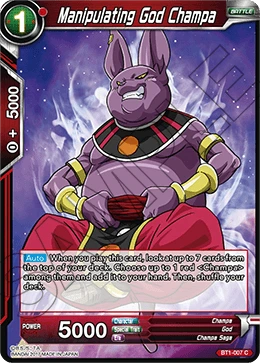 Manipulating God Champa BT1-007 card