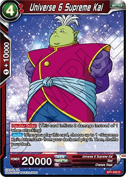 Universe 6 Supreme Kai BT1-022 card