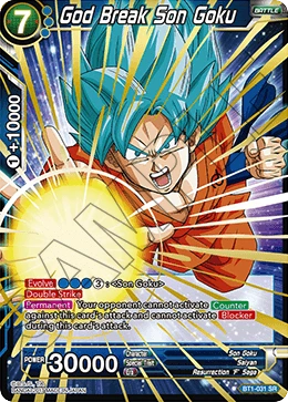 God Break Son Goku BT1-031 Dragon Ball Masters card, BD