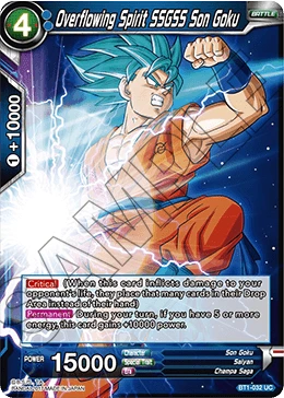 Overflowing Spirit SSGSS Son Goku BT1-032 card