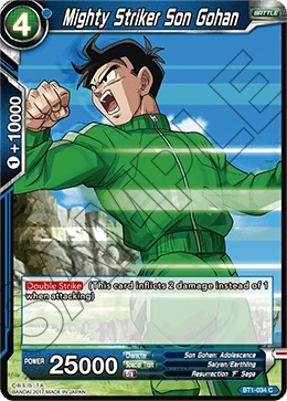 Mighty Striker Son Gohan BT1-034 card