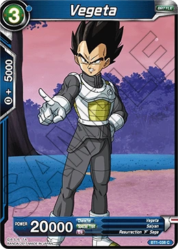 Vegeta BT1-038 card