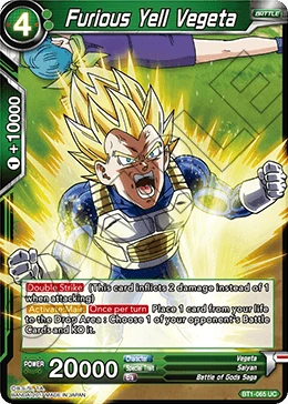 Furious Yell Vegeta BT1-065 Dragon Ball Masters card, BD