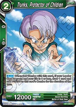 Trunks, Protector of Children BT1-069 card