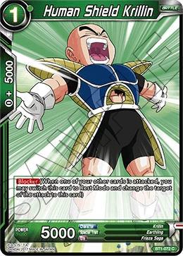 Human Shield Krillin BT1-072 card
