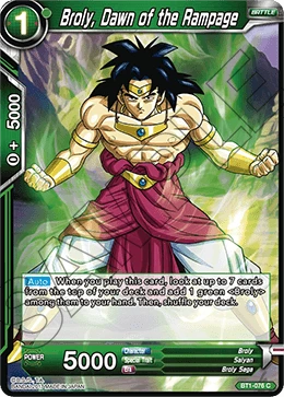 Broly, Dawn of the Rampage BT1-076_BD card