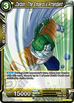 Zarbon, The Emperor's Attendant BT1-101 card