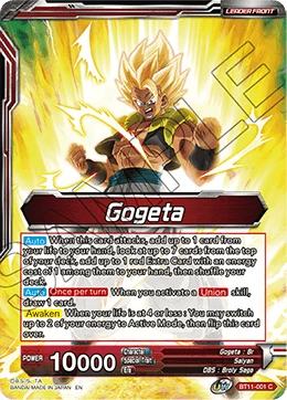 Gogeta BT11-001 card