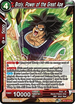 Broly, Power of the Great Ape BT11-016 card