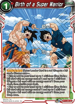 Birth of a Super Warrior BT11-029 Dragon Ball Masters card, Promo
