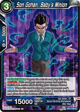 Son Gohan, Baby's Minion BT11-035 Dragon Ball Masters card, Prerelease