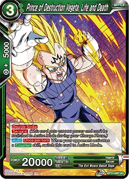 Prince of Destruction Vegeta, Life and Death BT11-067 card