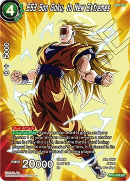 SS3 Son Goku, to New Extremes BT11-074 Dragon Ball Masters card, Promo