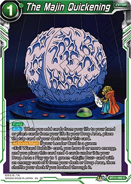 The Majin Quickening BT11-088 Dragon Ball Masters card, Reprint