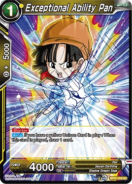 Exceptional Ability Pan BT11-110 Dragon Ball Masters card, Prerelease