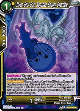 Three-Star Ball, Negative Energy Overflow BT11-115 Dragon Ball Masters card, Prerelease