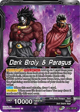 Dark Broly & Paragus BT11-122 card