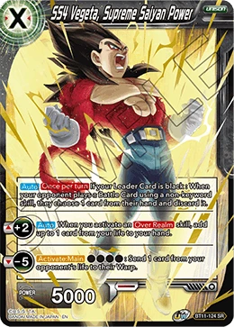 SS4 Vegeta, Supreme Saiyan Power BT11-124 card