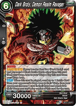 Dark Broly, Demon Realm Ravager BT11-133 card