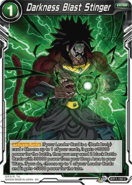 Darkness Blast Stinger BT11-150 Dragon Ball Masters card