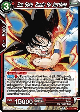 Son Goku, Ready for Anything BT12-006 Dragon Ball Masters card, Prerelease