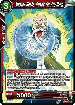 Master Roshi, Ready for Anything BT12-010 card