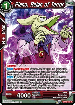 Piano, Reign of Terror BT12-023 card