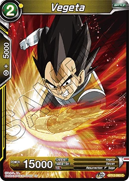Vegeta BT12-093 card