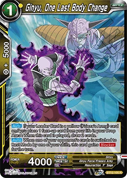 Ginyu, One Last Body Change BT12-105 card