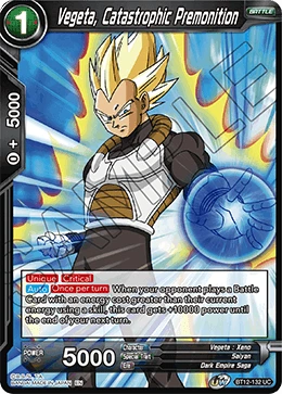 Vegeta, Catastrophic Premonition BT12-132 Dragon Ball Masters card, Promo