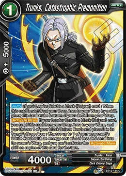 Trunks, Catastrophic Premonition BT12-135 Dragon Ball Masters card, Promo