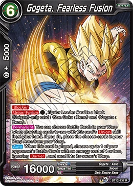 Gogeta, Fearless Fusion BT12-137 Dragon Ball Masters card