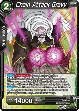 Chain Attack Gravy BT12-142 Dragon Ball Masters card, Prerelease