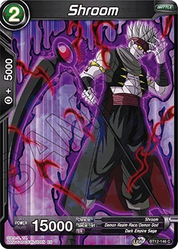 Shroom BT12-146 Dragon Ball Masters card, Prerelease