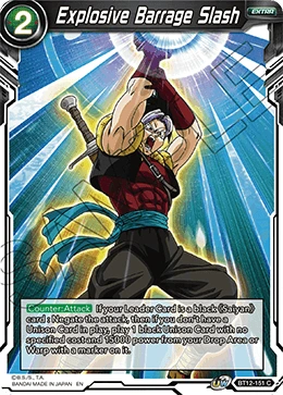 Explosive Barrage Slash BT12-151 Dragon Ball Masters card