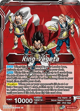 King Vegeta BT13-002 card