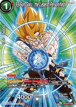 SS Son Goku, the Legend Personified BT13-012 Dragon Ball Masters card, Event