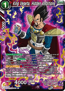 King Vegeta, Hidden Ambitions BT13-020 Dragon Ball Masters card, Release Event