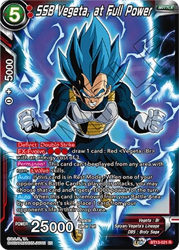 SSB Vegeta, at Full Power BT13-021 card