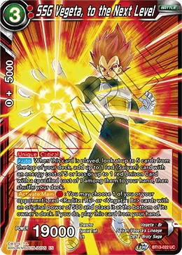 SSG Vegeta, to the Next Level BT13-022 Dragon Ball Masters card