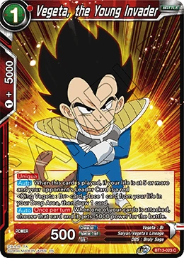 Vegeta, the Young Invader BT13-023 card