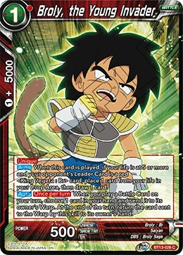 Broly, the Young Invader BT13-026 card