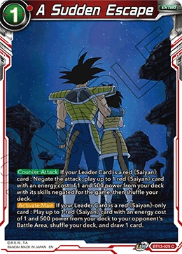 A Sudden Escape BT13-029 card