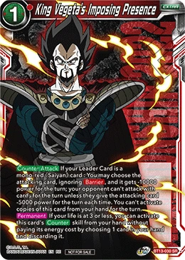King Vegeta's Imposing Presence BT13-030_SPR02 card