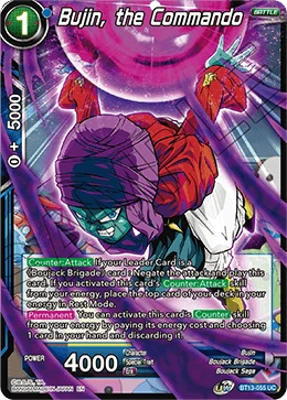 Bujin, the Commando BT13-055 Dragon Ball Masters card, Prerelease