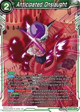 Anticipated Onslaught BT13-086 Dragon Ball Masters card, Prerelease