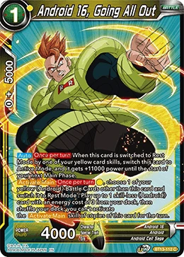 Android 16, Going All Out BT13-112 Dragon Ball Masters card