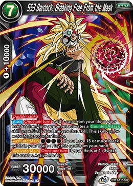 SS3 Bardock, Breaking Free From the Mask BT13-125 card