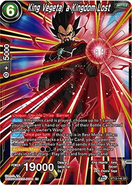 King Vegeta, a Kingdom Lost BT13-146 card