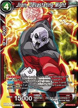 Jiren, Devastating Might BT14-016 Dragon Ball Masters card, Prerelease